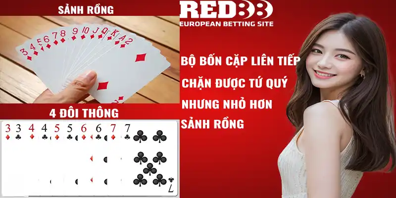 Bộ bốn cặp liên tiếp chặn được tứ quý nhưng nhỏ hơn sảnh rồng